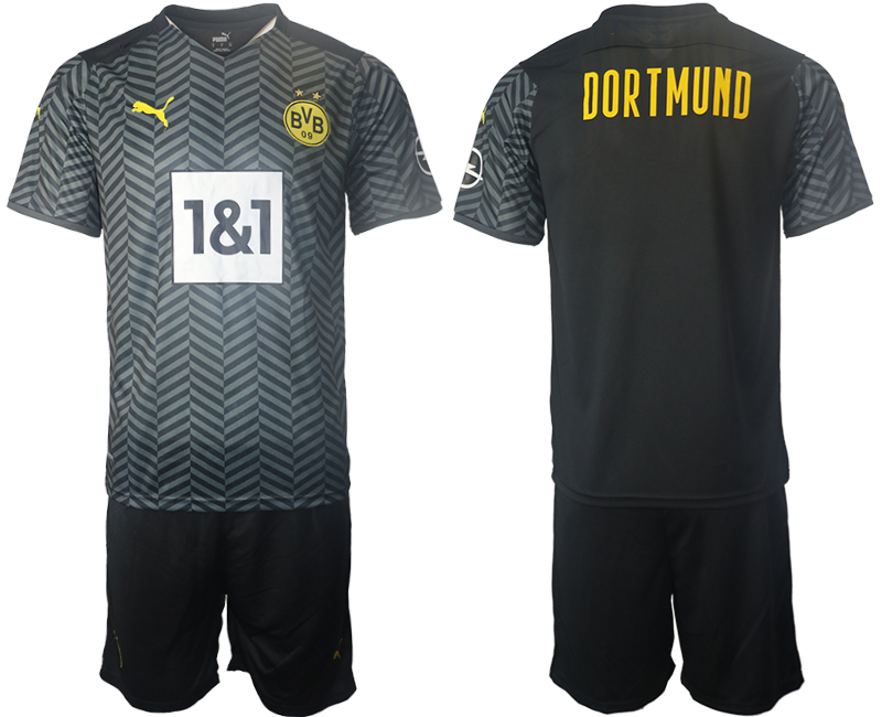 Men 2021-2022 Club Borussia Dortmund away black blank Soccer Jersey